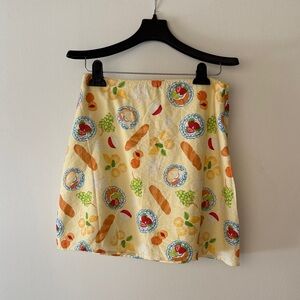 Sadie & Sage Cream Fruit Print Mini Skirt